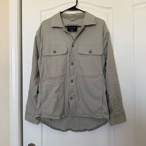 Abercrombie & Fitch Linen Blend Long Sleeve Collared Button Down Sage Green Men